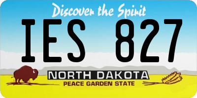 ND license plate IES827
