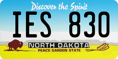 ND license plate IES830