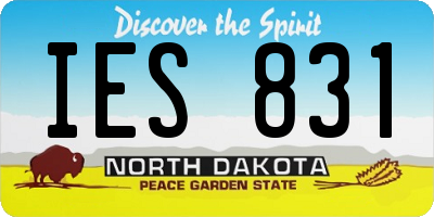 ND license plate IES831