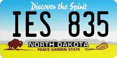 ND license plate IES835