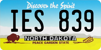 ND license plate IES839