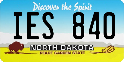 ND license plate IES840
