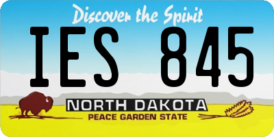 ND license plate IES845