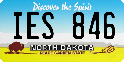ND license plate IES846
