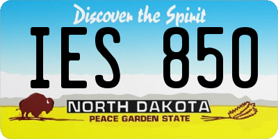 ND license plate IES850