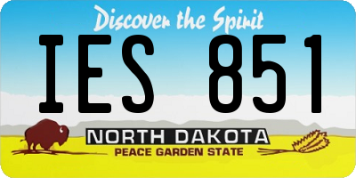 ND license plate IES851