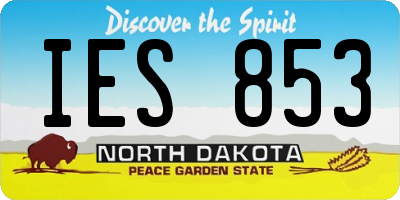ND license plate IES853