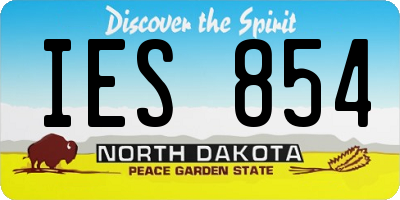 ND license plate IES854