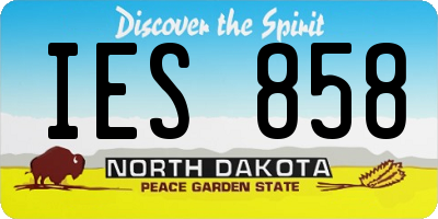 ND license plate IES858