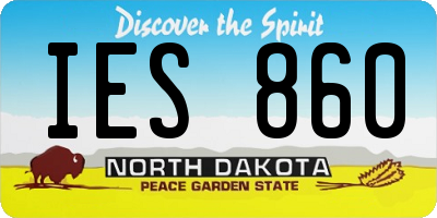 ND license plate IES860