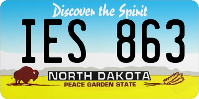 ND license plate IES863