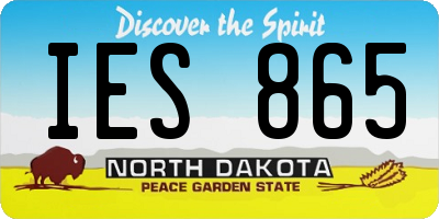ND license plate IES865