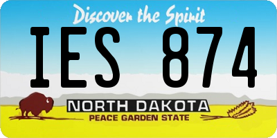 ND license plate IES874
