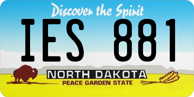 ND license plate IES881