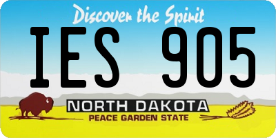ND license plate IES905