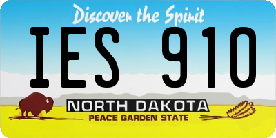ND license plate IES910