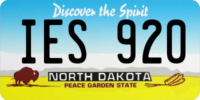 ND license plate IES920
