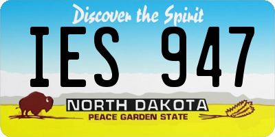 ND license plate IES947