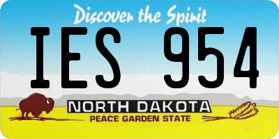 ND license plate IES954