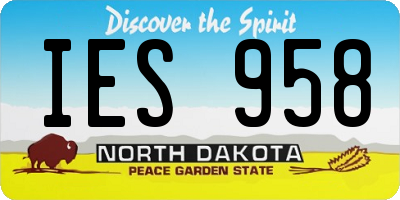 ND license plate IES958