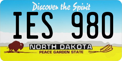 ND license plate IES980