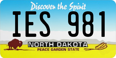 ND license plate IES981
