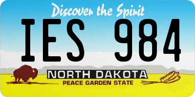 ND license plate IES984