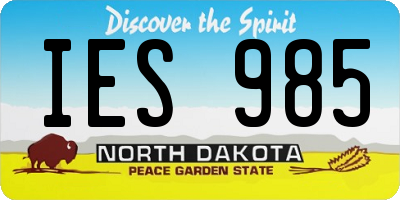 ND license plate IES985