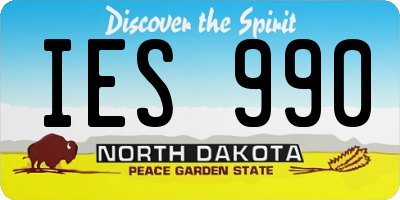 ND license plate IES990