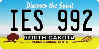 ND license plate IES992