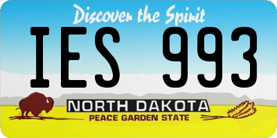 ND license plate IES993