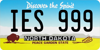ND license plate IES999