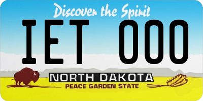 ND license plate IET000
