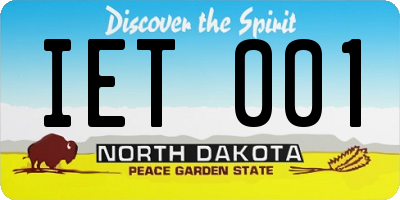 ND license plate IET001