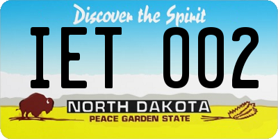 ND license plate IET002