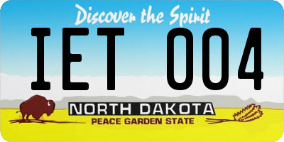 ND license plate IET004