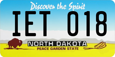 ND license plate IET018