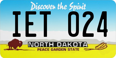 ND license plate IET024