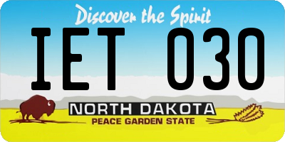 ND license plate IET030