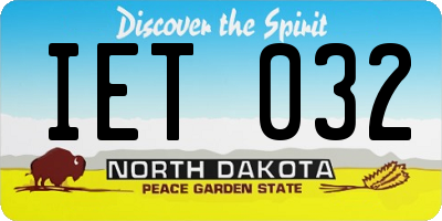 ND license plate IET032