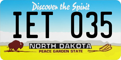 ND license plate IET035