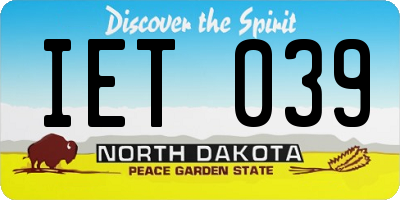 ND license plate IET039