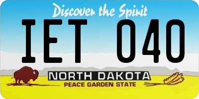 ND license plate IET040