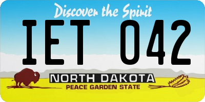ND license plate IET042