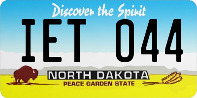 ND license plate IET044