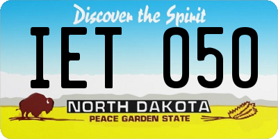 ND license plate IET050