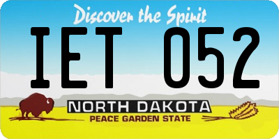 ND license plate IET052