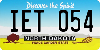 ND license plate IET054