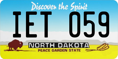 ND license plate IET059