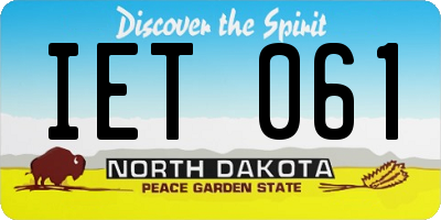 ND license plate IET061